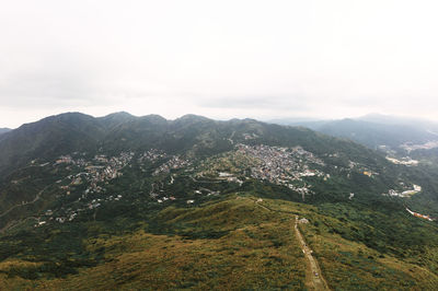 Aerial view of landscape against sky