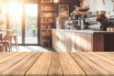 Close-up of wooden table