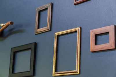 Close-up of blue wall in house