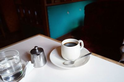 Close-up of coffee on table