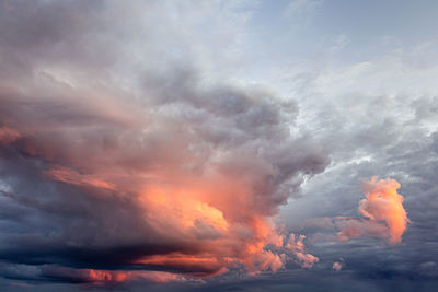 Scenic view of dramatic sky during sunset