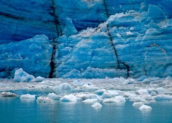 Scenic view of ice floating on sea