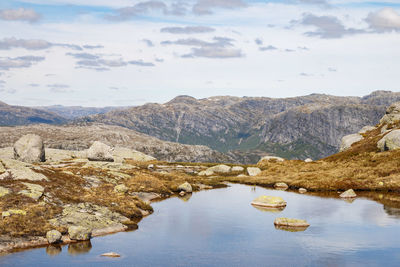 Scenic view of mountains against sky