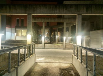 Illuminated building at night