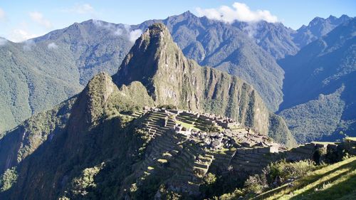 Panoramic view of mountains against sky