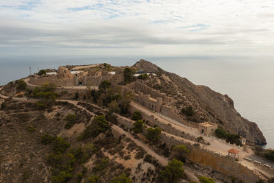 High angle view of sea against sky