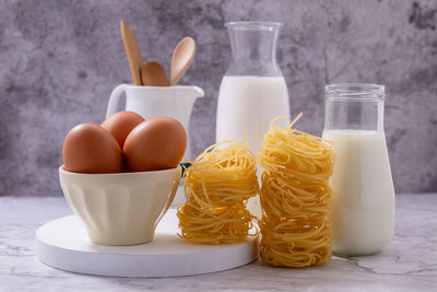 Close-up of food on table