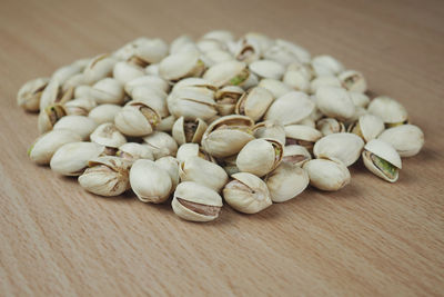 High angle view of eggs on table