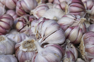 Full frame shot of garlic bulbs