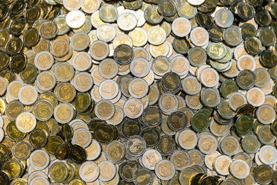 Stack of ten thai baht coins, money, financial, business concept