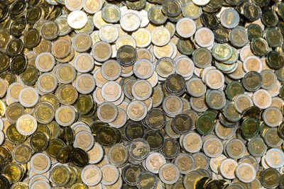 Full frame shot of coins