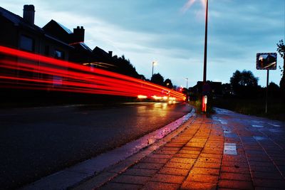 Blurred motion of road at night