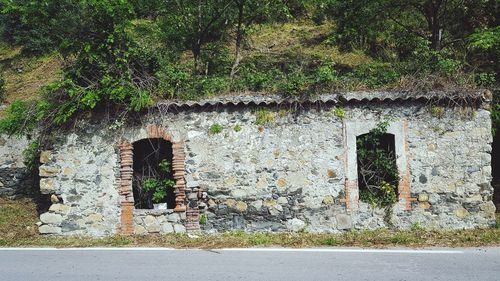 Graffiti on wall of old building