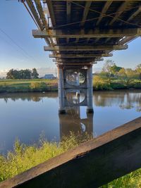 Bridge over river against sky