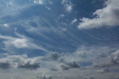 Low angle view of clouds in sky