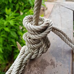 Close up of tied rope