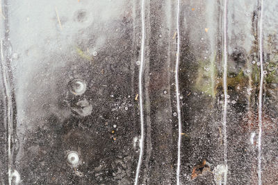 Full frame shot of water drops on window