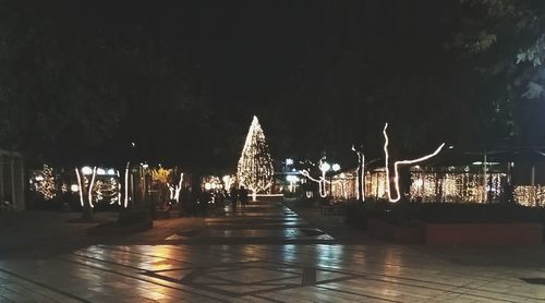 Illuminated city at night