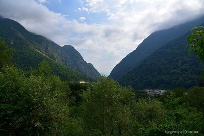 Scenic view of mountains against sky