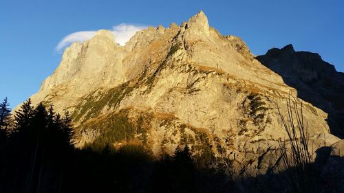 Low angle view of mountain against sky