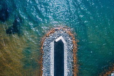 High angle view of sea