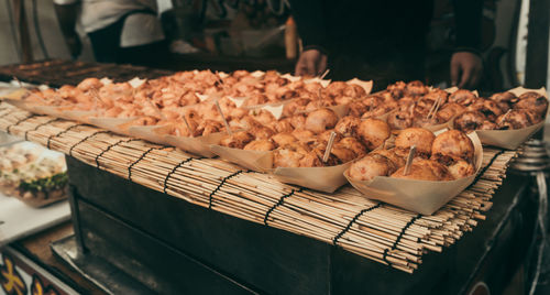 High angle view of food for sale