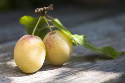 Close-up of fruits on table