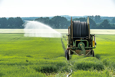 View of agricultural field against sky