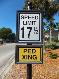 Information sign on railing