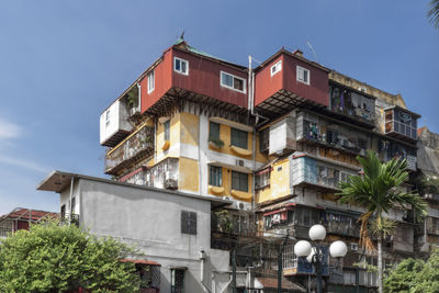 Low angle view of buildings against sky