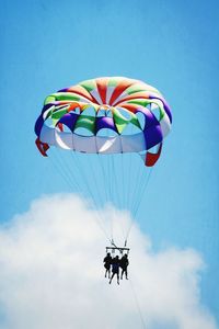 Parachute against blue sky