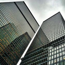 Low angle view of modern building against sky