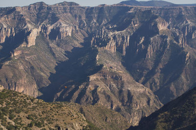 Low angle scenic view of rocky mountains on copper canyon / barrancas del cobre