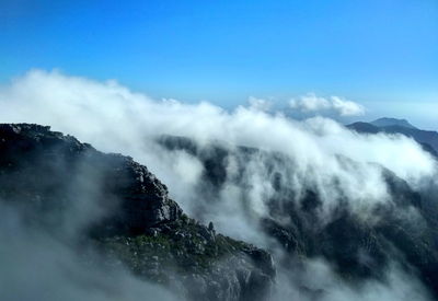 Scenic view of mountain range against sky