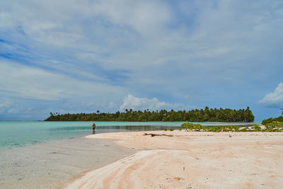 Scenic view of beach against sky