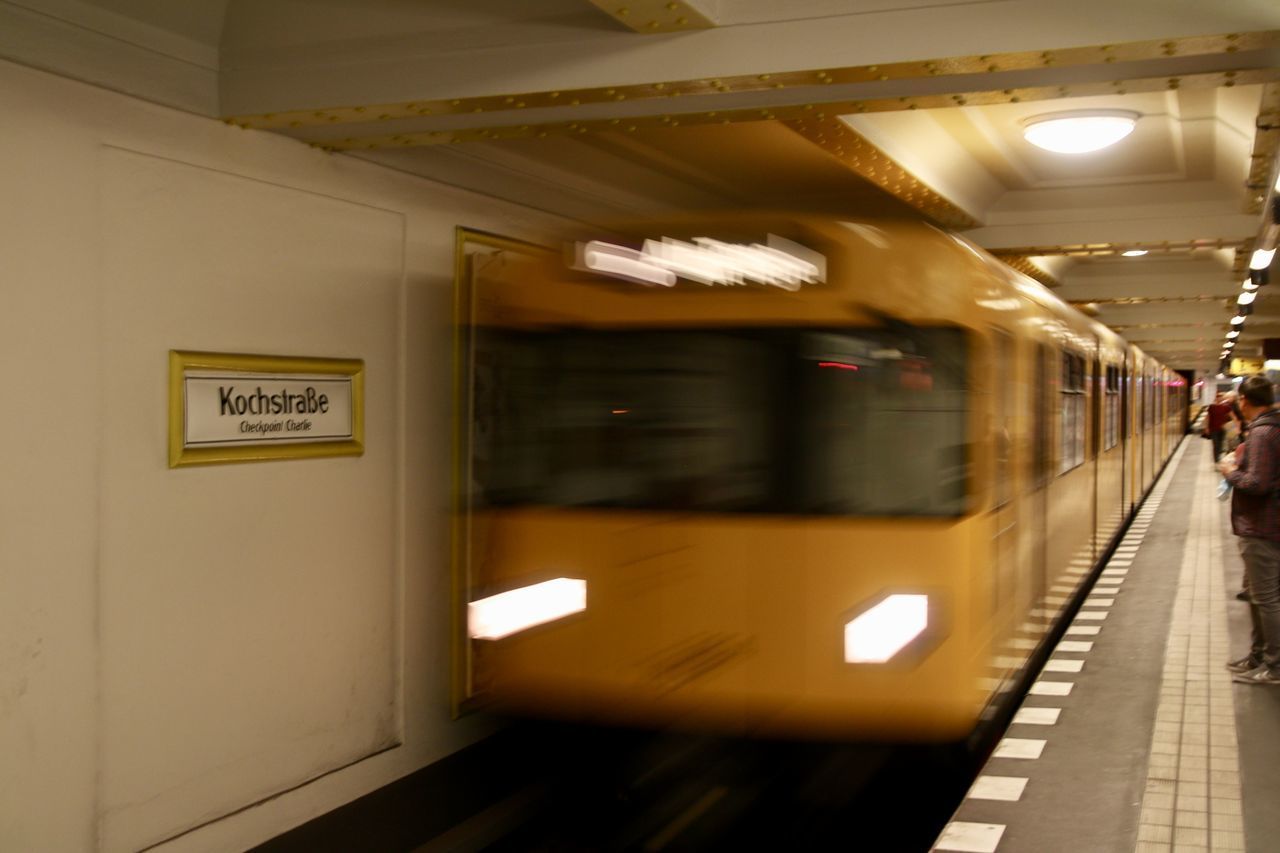 VIEW OF SUBWAY TRAIN AT STATION