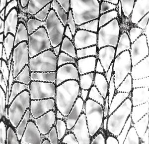 Full frame shot of metal fence during winter
