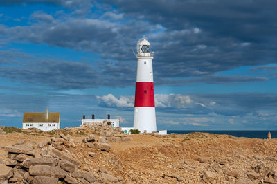 Portland bill lighthouse. dorset coast in isle of portland, uk. 