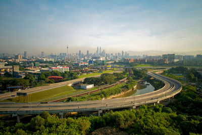 View of cityscape against the sky