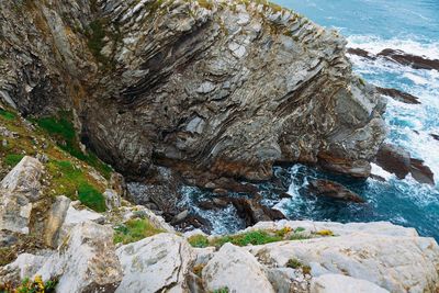 Rock formations by sea