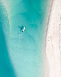 High angle view of person swimming in pool