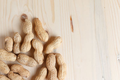 Close-up of bread on wood