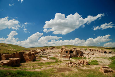 Old ruins against cloudy sky