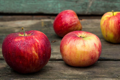 Close-up of apples on table