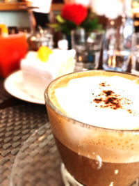 Close-up of coffee on table