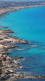 High angle view of beach