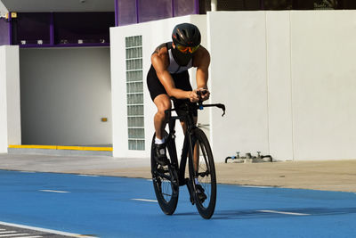 Man riding bicycle