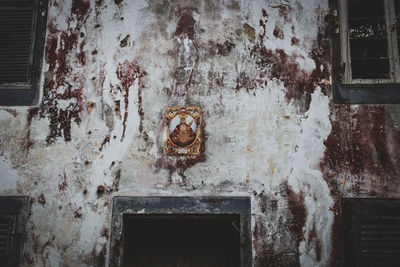 Rusty metal door of old building