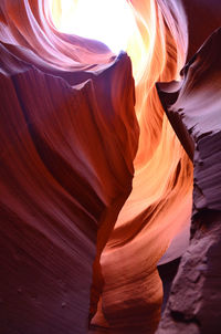 Low angle view of rock formation in antelope canyon