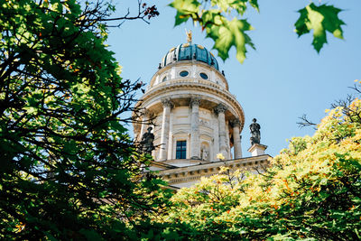 Low angle view of dome structure against clear sky